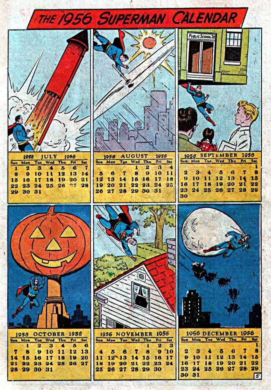 SUPERMAN CALENDAR 1956