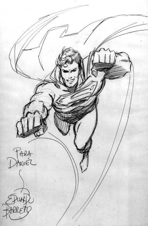 DIBUJO DEDICADO DE EDUARDO BARRETO A DANIEL BARRAGAN