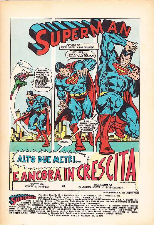 SUPERMAN EDITRICE CENISIO 1976