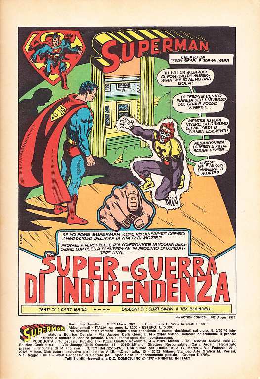 SUPERMAN EDITRICE CENISIO 1976