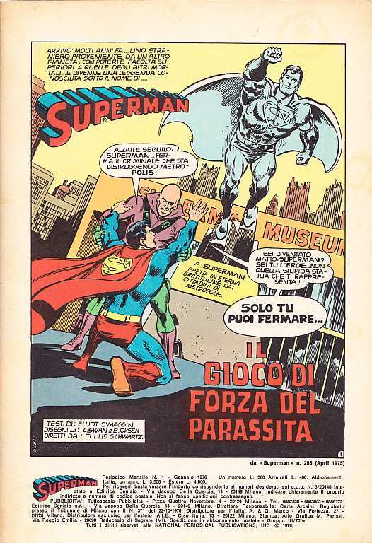 SUPERMAN EDITRICE CENISIO 1976