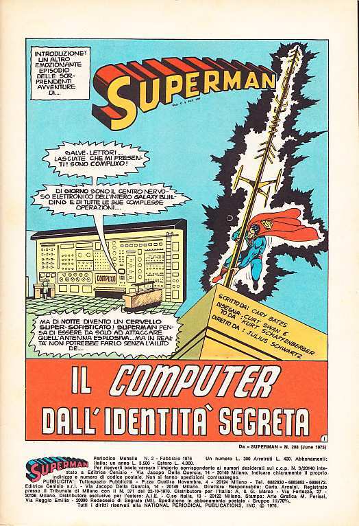 SUPERMAN EDITRICE CENISIO 1976