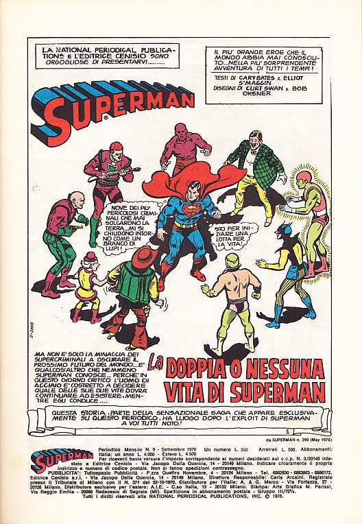 SUPERMAN EDITRICE CENISIO 1976