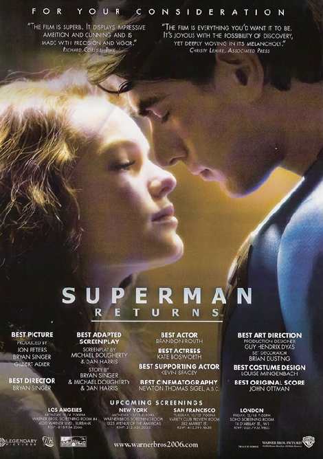 SUPERMAN RETURNS NOMINACIONES AL OSCAR