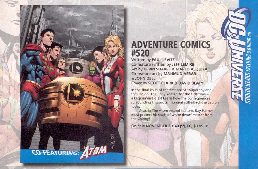 ADVENTURE COMICS #520 ART