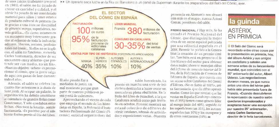 EL SALON DEL COMIC 25 EN EL PERIODICO DE TATALUNYA