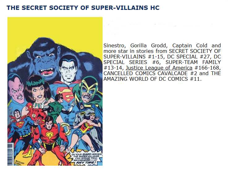 SECRET SOCIETY OF SUPER VILLANOS