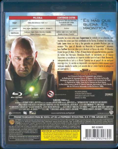 SUPERMAN RETURNS BLU RAY